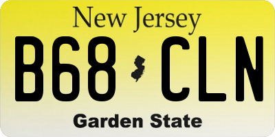 NJ license plate B68CLN