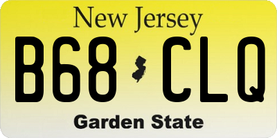 NJ license plate B68CLQ