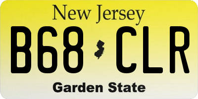 NJ license plate B68CLR