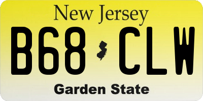 NJ license plate B68CLW