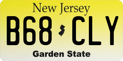 NJ license plate B68CLY