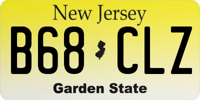 NJ license plate B68CLZ