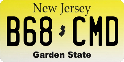 NJ license plate B68CMD