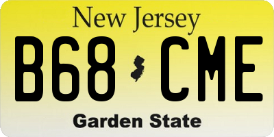 NJ license plate B68CME