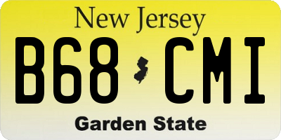 NJ license plate B68CMI