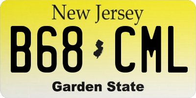 NJ license plate B68CML