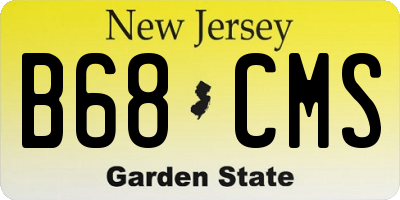 NJ license plate B68CMS