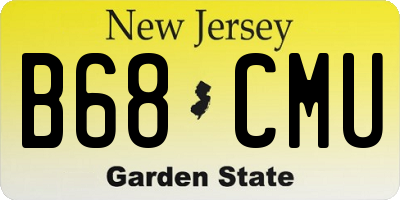 NJ license plate B68CMU