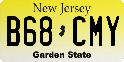 NJ license plate B68CMY