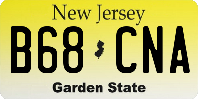 NJ license plate B68CNA