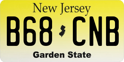 NJ license plate B68CNB