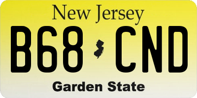 NJ license plate B68CND