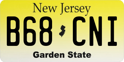 NJ license plate B68CNI