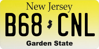 NJ license plate B68CNL
