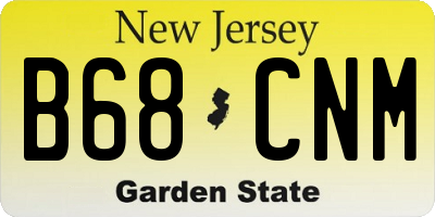 NJ license plate B68CNM