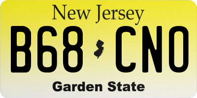NJ license plate B68CNO