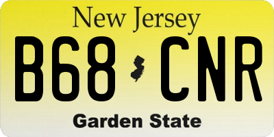 NJ license plate B68CNR