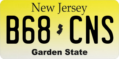 NJ license plate B68CNS