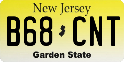 NJ license plate B68CNT