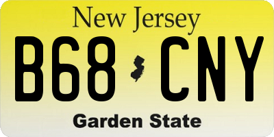 NJ license plate B68CNY