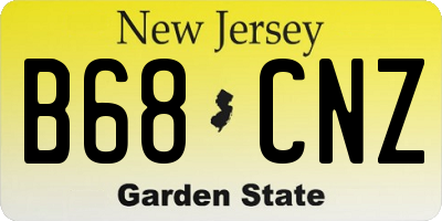 NJ license plate B68CNZ