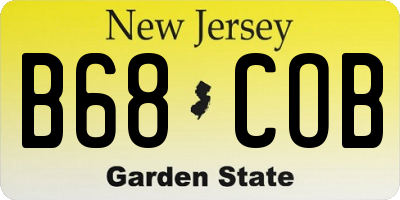 NJ license plate B68COB