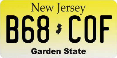 NJ license plate B68COF