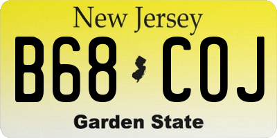 NJ license plate B68COJ