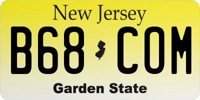 NJ license plate B68COM