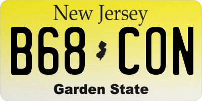 NJ license plate B68CON