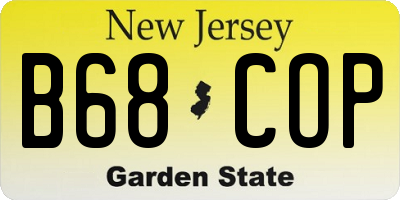 NJ license plate B68COP