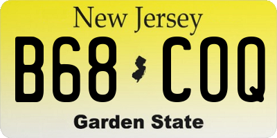 NJ license plate B68COQ