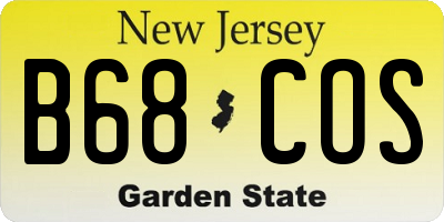 NJ license plate B68COS