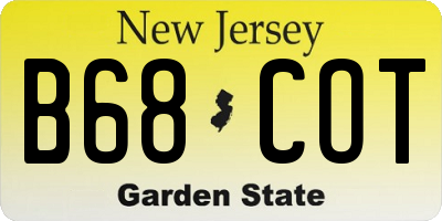 NJ license plate B68COT