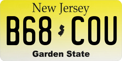 NJ license plate B68COU