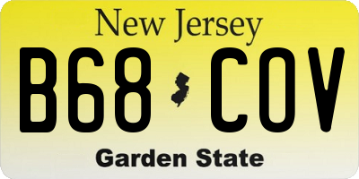 NJ license plate B68COV
