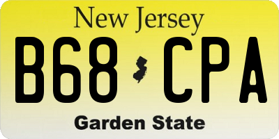 NJ license plate B68CPA