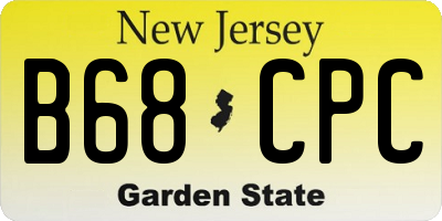 NJ license plate B68CPC
