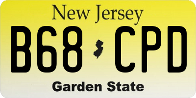 NJ license plate B68CPD