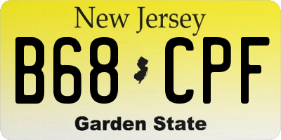 NJ license plate B68CPF