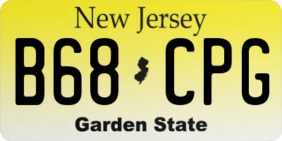 NJ license plate B68CPG