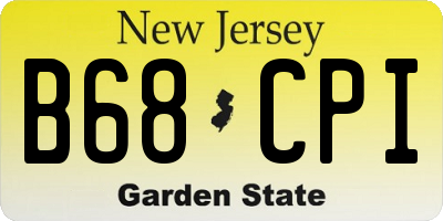 NJ license plate B68CPI
