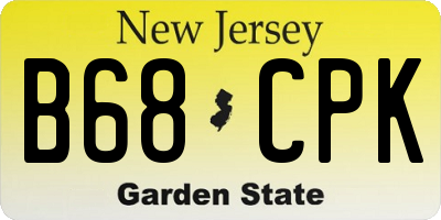 NJ license plate B68CPK