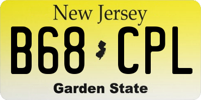 NJ license plate B68CPL