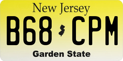NJ license plate B68CPM