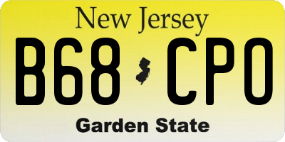 NJ license plate B68CPO