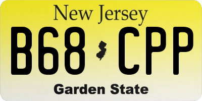 NJ license plate B68CPP