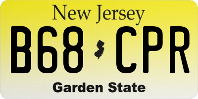 NJ license plate B68CPR