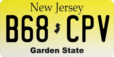NJ license plate B68CPV