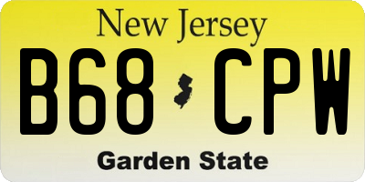 NJ license plate B68CPW